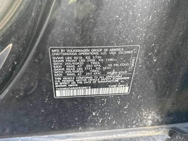 2022 Volkswagen Atlas 3.6L V6 SEL R-Line