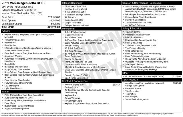 2021 Volkswagen Jetta GLI S