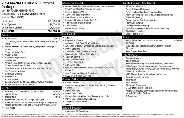 2024 Mazda Mazda CX-30 2.5 S Preferred Package