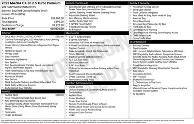 2022 Mazda Mazda CX-30 2.5 Turbo Premium Package