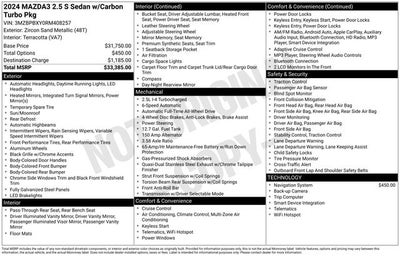 2024 Mazda Mazda3 2.5 Carbon Turbo