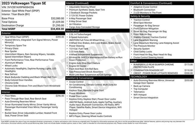2023 Volkswagen Tiguan 2.0T SE