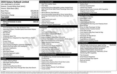 2020 Subaru Outback Limited