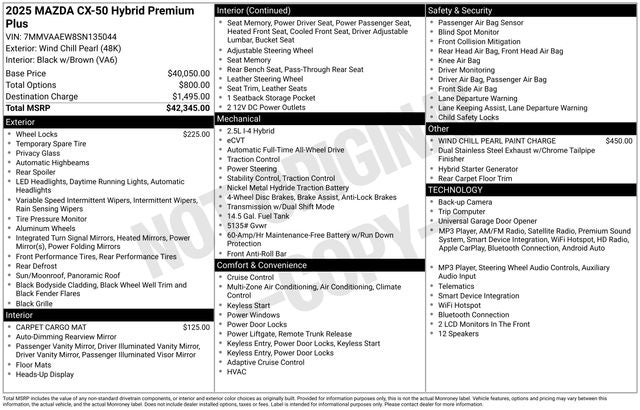 2025 Mazda Mazda CX-50 Hybrid Premium Plus
