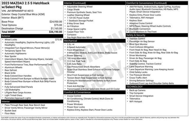 2023 Mazda Mazda3 2.5 S Select Package