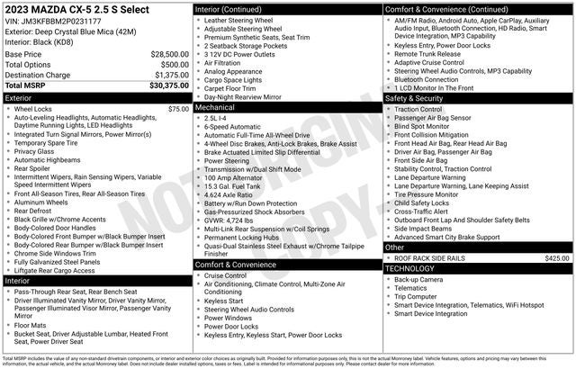 2023 Mazda Mazda CX-5 2.5 S Select Package
