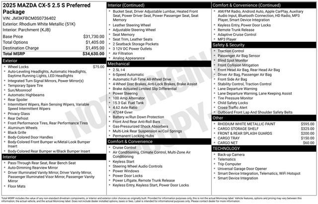 2025 Mazda Mazda CX-5 2.5 S Preferred Package
