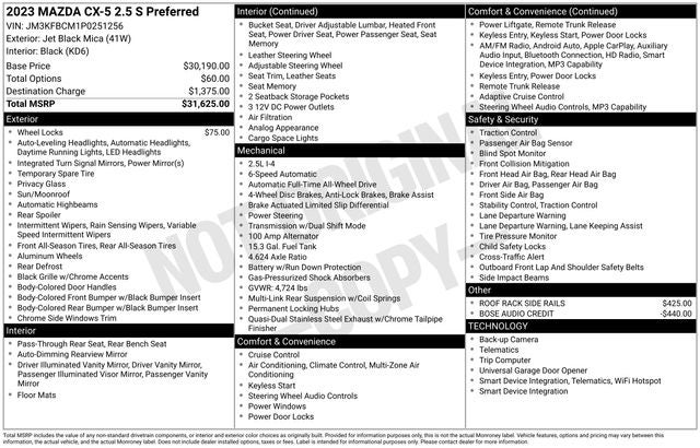 2023 Mazda Mazda CX-5 2.5 S Preferred Package