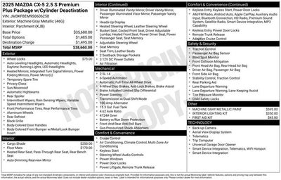 2025 Mazda Mazda CX-5 2.5 S Premium Plus Package