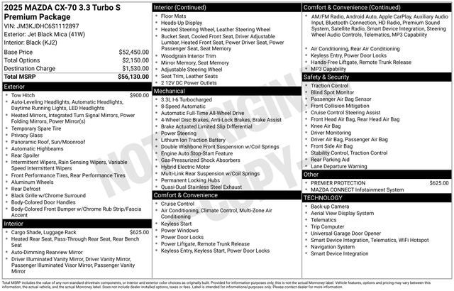 2025 Mazda Mazda CX-70 3.3 Turbo S Premium
