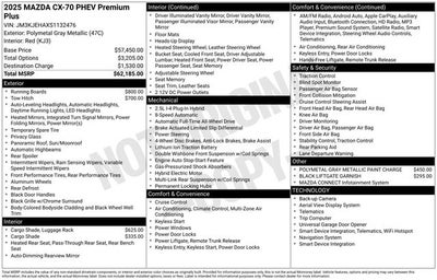 2025 Mazda Mazda CX-70 PHEV Premium Plus