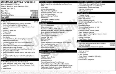 2026 Mazda Mazda CX-90 3.3 Turbo Select