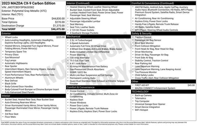 2023 Mazda Mazda CX-9 Carbon Edition