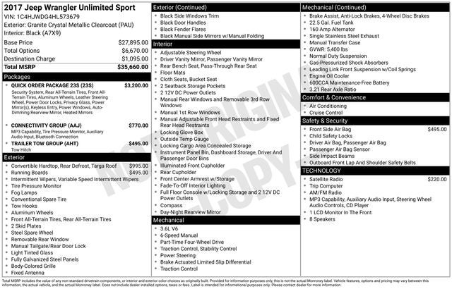 2017 Jeep Wrangler Unlimited Sport
