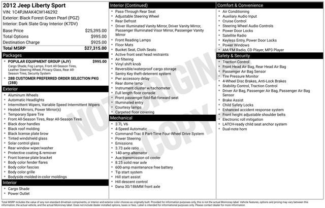 2012 Jeep Liberty Sport