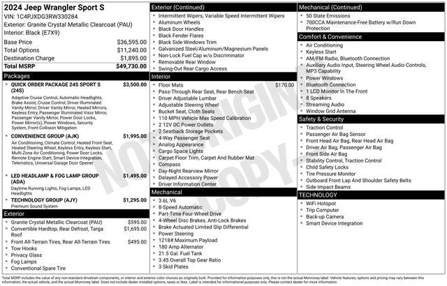 2024 Jeep Wrangler Sport S