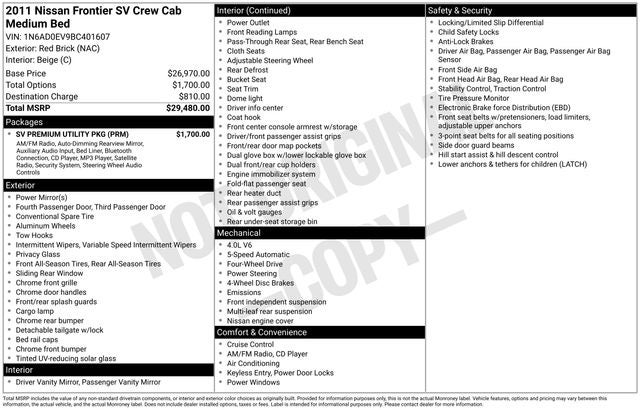 2011 Nissan Frontier SV