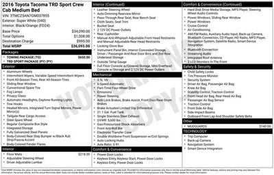 2016 Toyota Tacoma TRD Sport V6