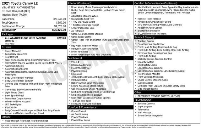2021 Toyota Camry LE