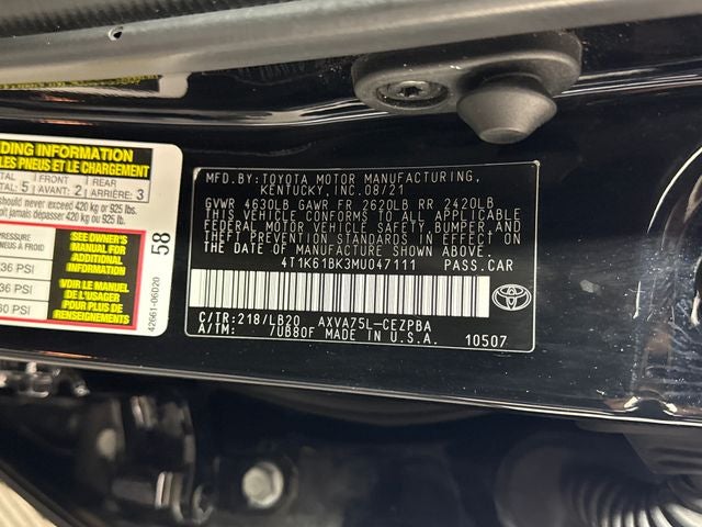 2021 Toyota AWD Camry XSE