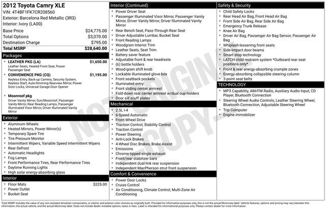 2012 Toyota Camry XLE