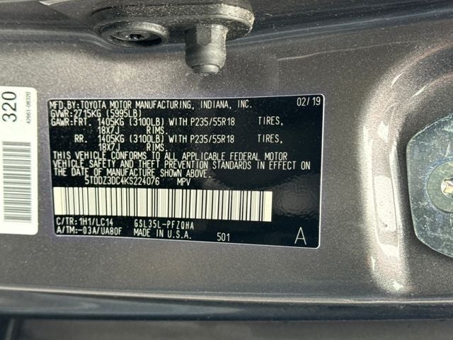 2019 Toyota Sienna XLE Premium 7 Passenger