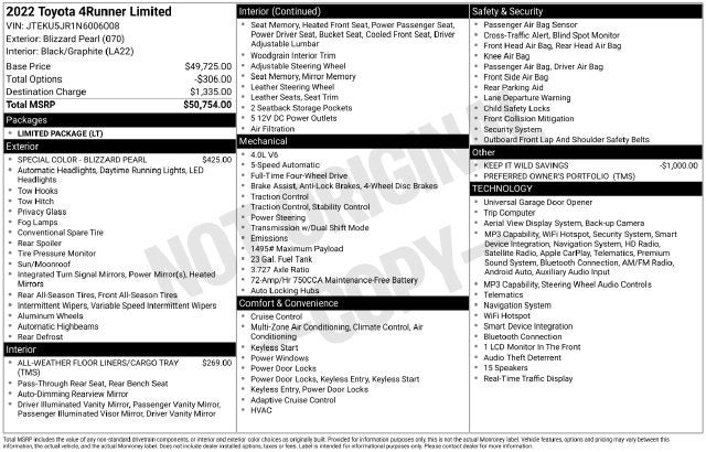 2022 Toyota 4Runner Limited