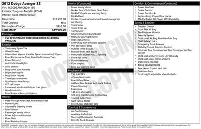 2012 Dodge Avenger SE