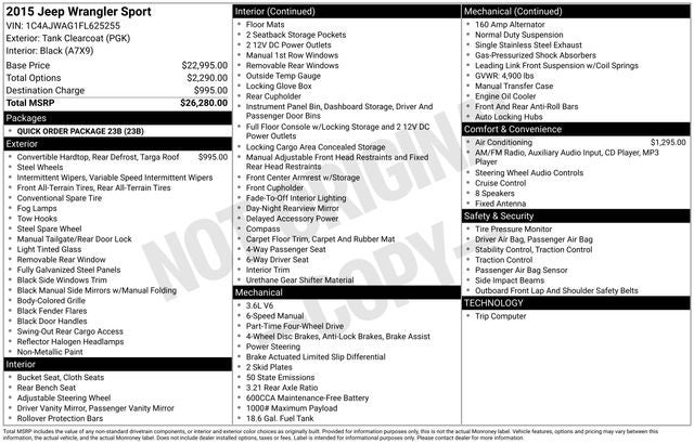 2015 Jeep Wrangler Sport