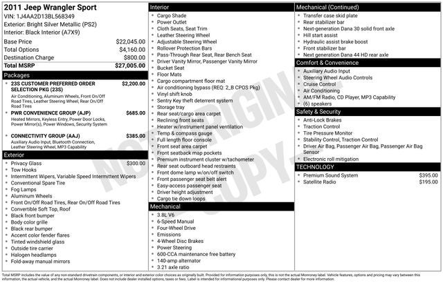 2011 Jeep Wrangler Sport