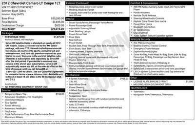 2012 Chevrolet Camaro 1LT