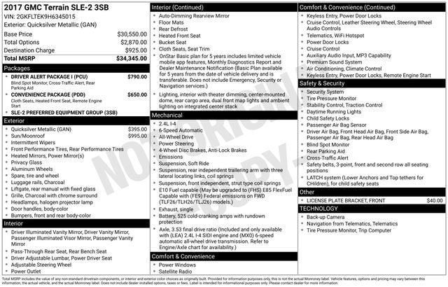 2017 GMC Terrain SLE-2