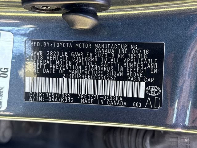 2016 Toyota Corolla S