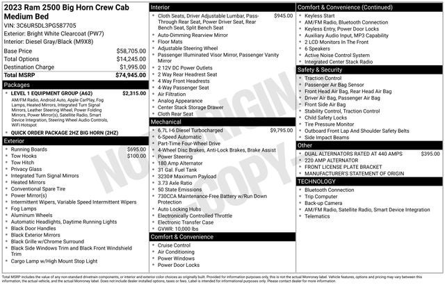 2023 RAM 2500 Big Horn