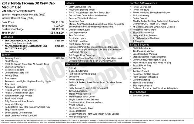 2019 Toyota Tacoma SR V6
