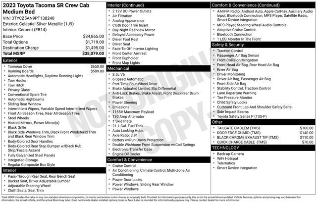 2023 Toyota Tacoma SR V6