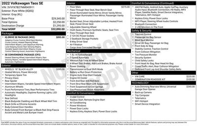 2022 Volkswagen Taos 1.5T SE