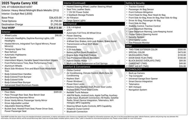 2025 Toyota AWD Camry XSE
