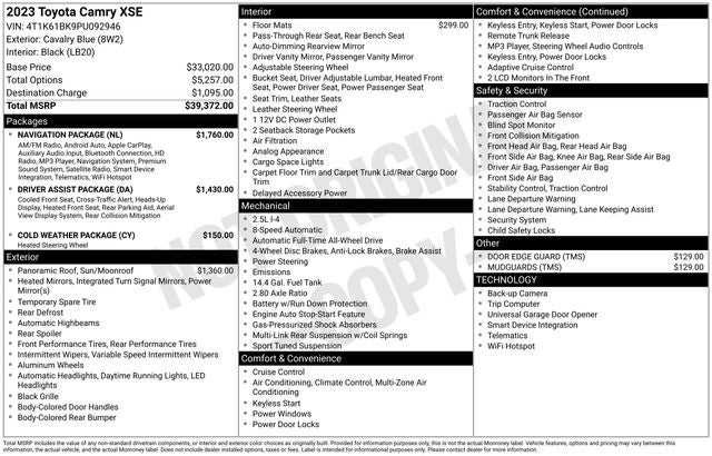 2023 Toyota Camry XSE