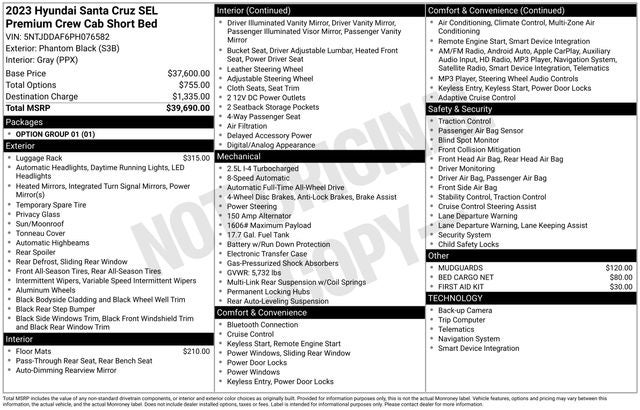2023 Hyundai Santa Cruz SEL Premium