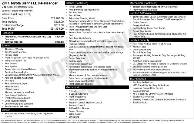 2011 Toyota Sienna LE