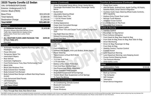 2025 Toyota Corolla LE