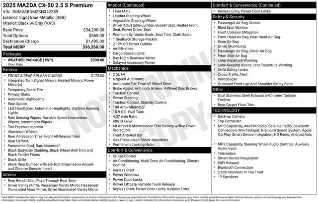 2025 Mazda Mazda CX-50 2.5 S Premium Package