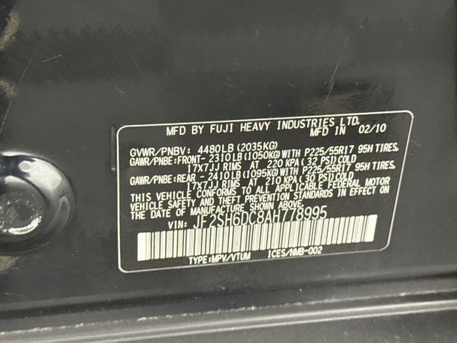 2010 Subaru Forester 2.5X Limited