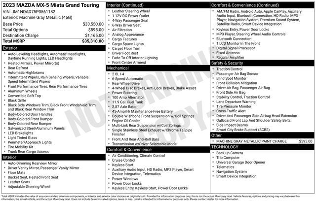 2023 Mazda Mazda MX-5 Miata Grand Touring