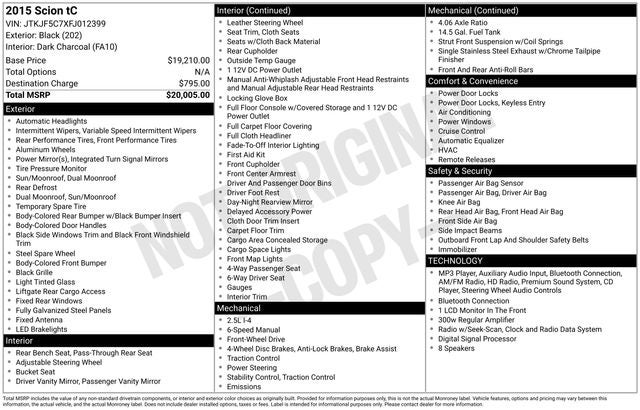 2015 Scion tC Base
