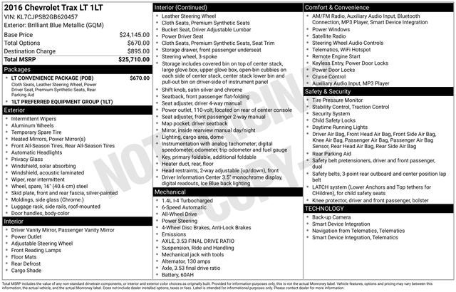 2016 Chevrolet Trax LT