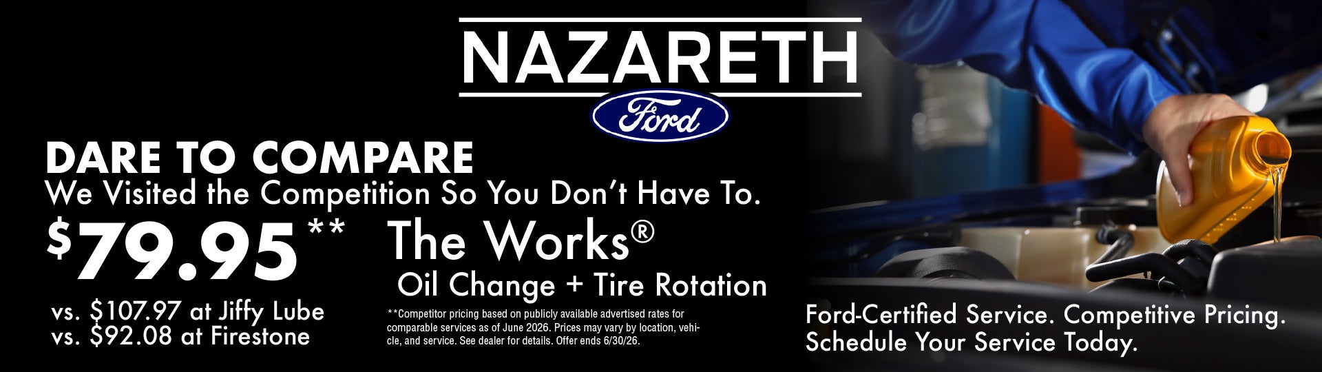 $79.95** The Works® Oil Change + Tire Rotation