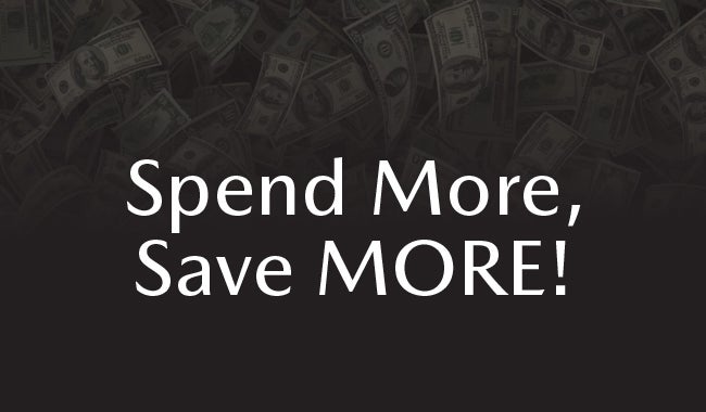 $100-149-$10.00 off $150-199-$20.00 off
$200-499-$25.00 off